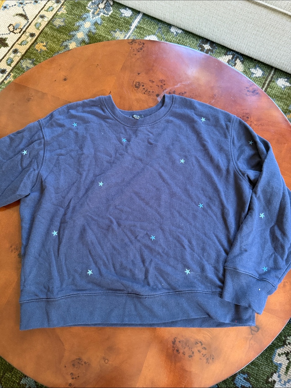 Rails Navy Sweatshirt with Light Blue Star Motif